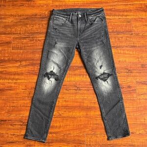 American Eagle Outfitters Black Distressed Skinny Jeans